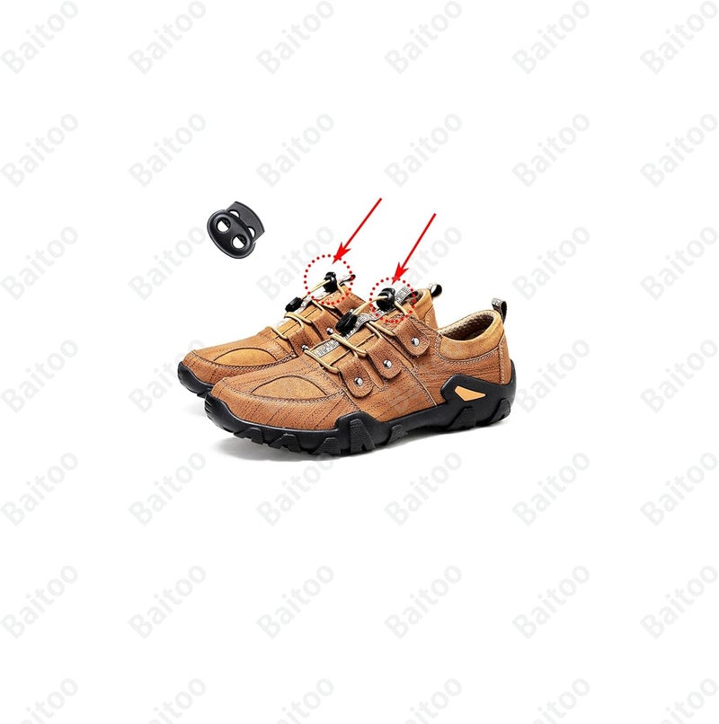 Baitoo Toggles for Drawstrings,Double and Single Hole Spring Cord Locks Toggles Cord Plastic Ends Stopper for Paracord Rope - Image 4